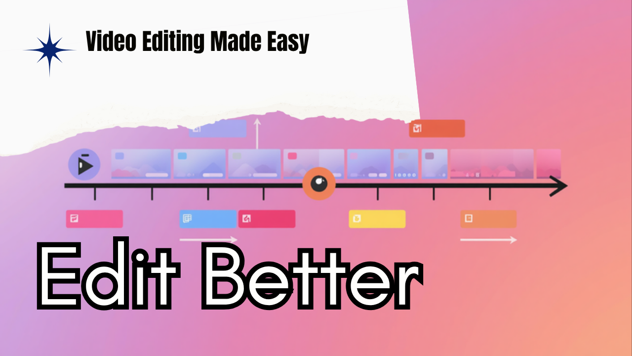 Video editing timeline with camera icon for content creators